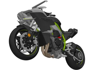 Kawasaki Ninja H2R Supercharged 3D Model preview