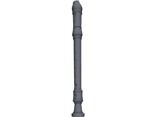 Tenor Recorder Flute 3D Model preview