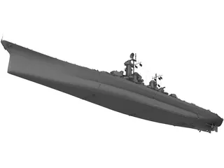 Montana Class Battleship 3D Model preview