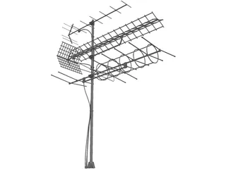 Aerial TV Antenna 3D Model preview