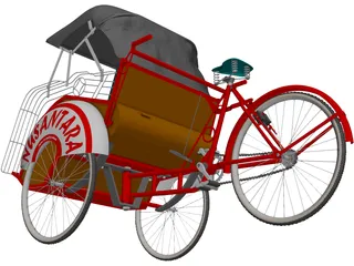 Becak 3D Model preview