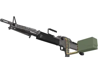M60 Machine Gun 3D Model preview
