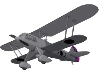 Heinkel He 51 3D Model preview