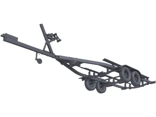 Boat Trailer 3D Model preview