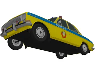 GAZ-24 Volga Soviet Police (1967) 3D Model preview