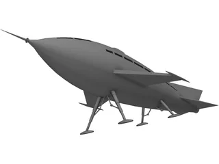 Pulp Starship 3D Model preview