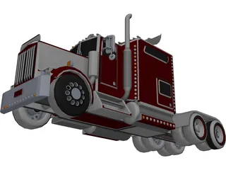 Peterbilt Semi Truck 3D Model preview
