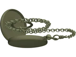 Golden Pocketwatch 3D Model preview