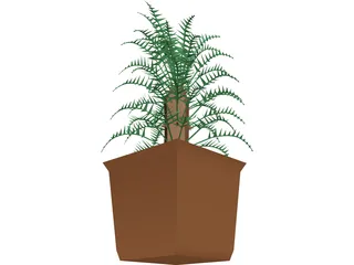 Cica Palm Tree with Sisal Vase 3D Model preview