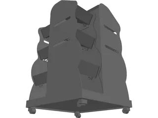 Newspaper Stand 3D Model preview