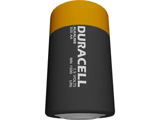 Duracell Battery 3D Model preview