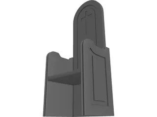 Church Chair 3D Model preview