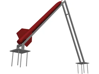 Qassam Rocket and Launcher 3D Model preview
