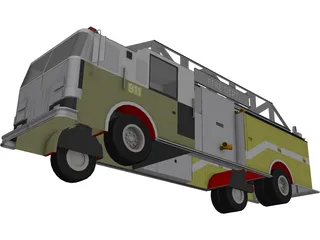 Single Axle Fire Rescue 3D Model preview