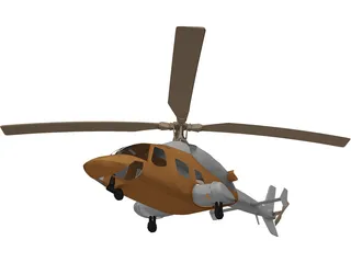 Bell 2201 Helicopter 3D Model preview