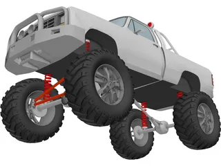 Dodge Ram 4x4 Tuned (1984) 3D Model preview