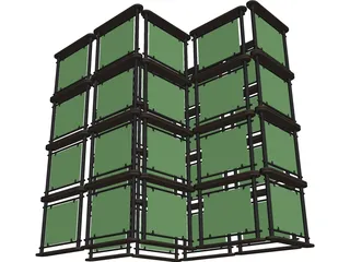 Multiple Screen Stand 3D Model preview