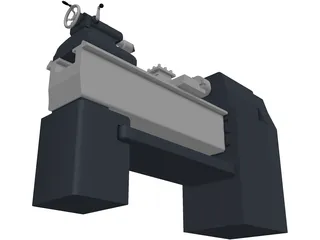 Industrial Lathe 3D Model preview