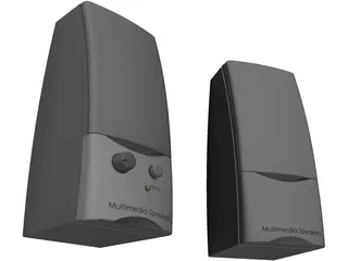 Computer Multimedia Speakers 3D Model preview