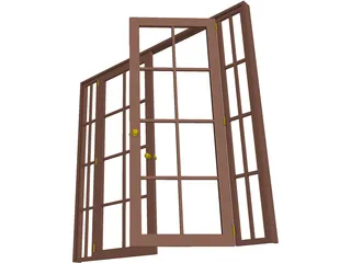 French Doors 3D Model preview