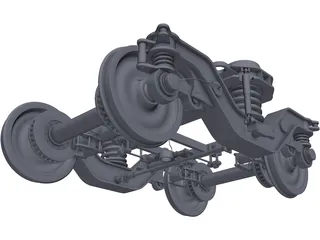 Y32 Fiat Train Bogie 3D Model preview