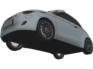 Fiat 500 Elettrica Cabrio (2021) 3D Model preview