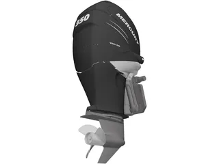 Mercury 350 Outboard Engine 3D Model preview