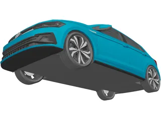 Volkswagen Polo R-line DSG (2018) 3D Model preview