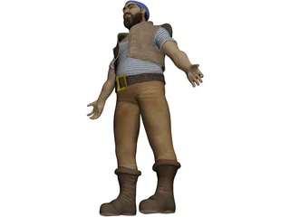 Muscular Pirate 3D Model preview