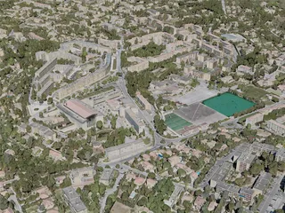 Aix-en-Provence City, France (2020) 3D Model preview