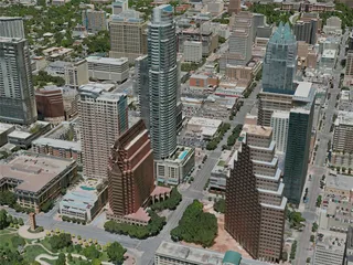 Austin City, TX, USA (2020) 3D Model preview