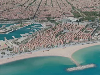 Barcelona City, Spain (2020) 3D Model preview