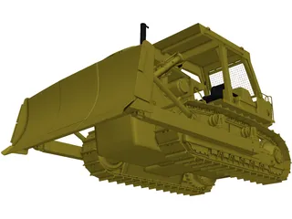 Caterpillar D7G Crawler Dozer (1989) 3D Model preview