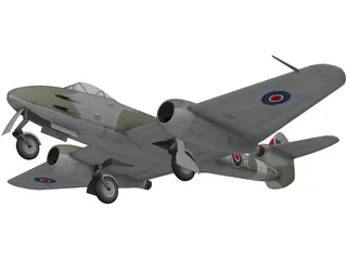 Gloster Meteor 3D Model preview