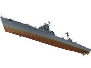 Soviet Destroyer Neustrashimy 3D Model preview