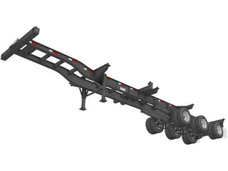 Trailer Semi Pratt GN2040EZ Container Chassis 40ft (2018) 3D Model preview