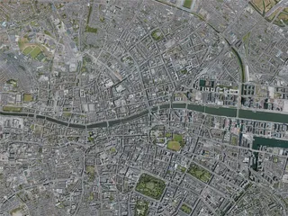 Dublin City, Ireland (2020) 3D Model preview