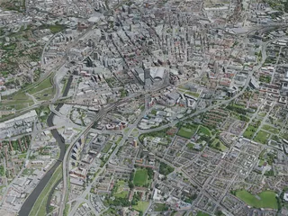 Manchester City, UK (2020) 3D Model preview