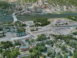 Albany City, NY, USA (2020) 3D Model preview
