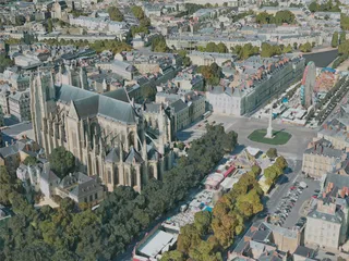Nantes City, France (2020) 3D Model preview