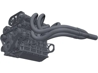 4-Cylinder 2L Engine 3D Model preview