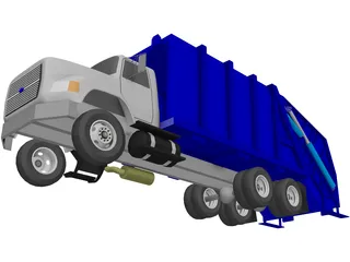 Garbage Truck 3D Model preview