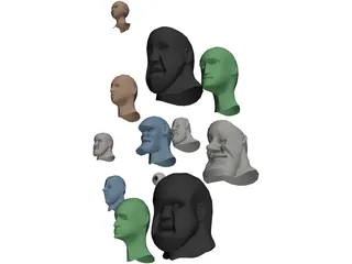 Heads 3D Model preview