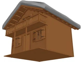 Timber Ski Chalet 3D Model preview