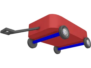 Children Red Wagon 3D Model preview