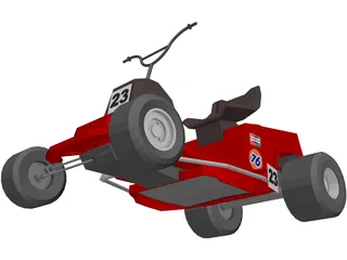 Lawn Mower Cart 3D Model preview