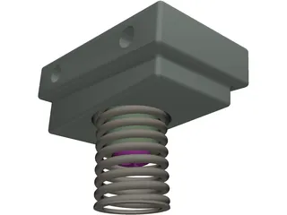 Double Bass Pedal Return Coil 3D Model preview