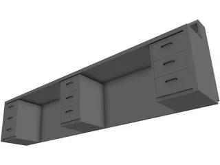 Counter Reception 3D Model preview