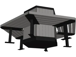 Hexagonal Bench 3D Model preview