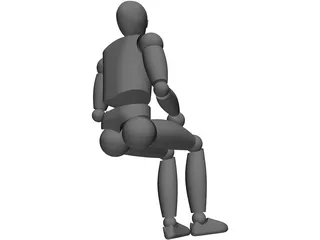 Seated Human Dummy 3D Model preview